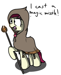 Size: 1400x1700 | Tagged: artist needed, safe, derpibooru import, roseluck, clothes, costume, mage, magic missile, solo