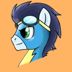 Size: 360x360 | Tagged: safe, artist:huntingstrawberries, derpibooru import, soarin', pegasus, pony, blue, blue mane, coat, male, solo, stallion