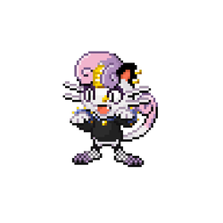 Size: 768x768 | Tagged: safe, derpibooru import, sweetie belle, crossover, meanie belle, meowth, pokémon, species swap