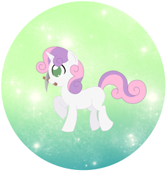 Size: 751x776 | Tagged: safe, artist:2kaze, derpibooru import, sweetie belle, mouth hold, solo