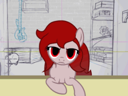 Size: 800x600 | Tagged: safe, artist:age3rcm, oc, oc only, oc:ptole, animated, show accurate, stare, startled, wip