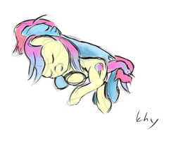 Size: 1057x848 | Tagged: safe, artist:khyperia, oc, oc only, oc:candy floss, oc:gyro tech, unicorn, cuddling, female, gyrofloss, intertwined tails, male, shipping, sleeping, snuggling, straight