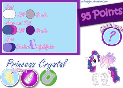 Size: 1840x1326 | Tagged: safe, artist:xebck, oc, oc only, oc:princess crystal, alicorn, pony, adoptable, alicorn oc, offspring, parent:princess cadance, parent:shining armor, parents:shiningcadance, simple background, solo, transparent background