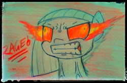 Size: 2292x1500 | Tagged: safe, artist:aer0 zer0, limestone pie, angry, fire, meme, rage, rage face, solo