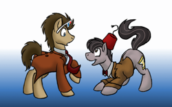 Size: 640x400 | Tagged: safe, artist:koopakrazy85, derpibooru import, doctor whooves, day of the doctor, doctor who, eleventh doctor, fez, hat, tenth doctor