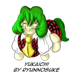 Size: 1000x1000 | Tagged: safe, artist:ryunnosuke, derpibooru import, fluffy pony, fluffy ponified, kazami yuuka, request, solo, touhou