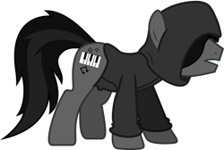 Size: 1024x690 | Tagged: safe, artist:lightningbolt, derpibooru import, pony, frown, gritted teeth, hidden eyes, hood, ponified, simple background, solo, todd in the shadows, transparent background, vector