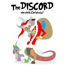 Size: 3307x3543 | Tagged: safe, artist:mattwilson83, derpibooru import, discord, spike, dragon, how the grinch stole christmas