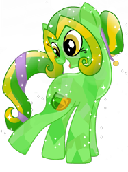 Size: 647x864 | Tagged: safe, artist:funniangelo, derpibooru import, oc, oc only, oc:funny bone, earth pony, pony, crystallized, solo