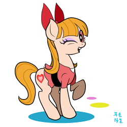 Size: 1728x1728 | Tagged: safe, artist:mrs1989, derpibooru import, blossom (powerpuff girls), ponified, solo, the powerpuff girls