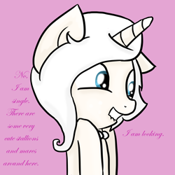 Size: 4900x4900 | Tagged: safe, artist:ivorylace, artist:katiespalace, derpibooru import, oc, oc only, oc:ivory lace, pony, unicorn, absurd resolution, ask, ask ivory lace, lip bite, question, solo, special somepony, tumblr