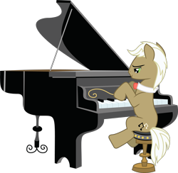 Size: 5220x5104 | Tagged: safe, artist:xalcer13, derpibooru import, frederic horseshoepin, earth pony, pony, absurd resolution, male, musical instrument, piano, simple background, solo, stallion, stool, transparent background, vector