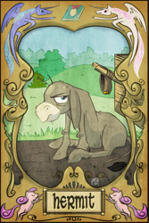 Size: 1204x1799 | Tagged: safe, artist:robd2003, derpibooru import, cranky doodle donkey, donkey, card, solo, tarot card