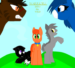 Size: 741x675 | Tagged: safe, artist:sprinklesmlp, derpibooru import, bluestar, firestar, greystripe, ponified, ravenpaw, tigerclaw, warrior cats