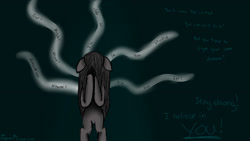 Size: 1920x1080 | Tagged: safe, artist:mrs-ponylicious, derpibooru import, oc, oc only, crying, depression, disembodied thoughts, sad, solo