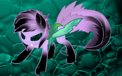 Size: 640x400 | Tagged: safe, artist:princessamity, derpibooru import, oc, oc only, changeling, purple changeling, solo