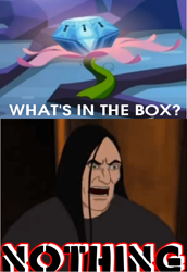 Size: 540x787 | Tagged: safe, derpibooru import, princess twilight sparkle (episode), exploitable meme, meme, metalocalypse, mystery box of plot importance, nathan explosion, what's in the box?