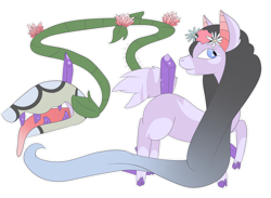 Size: 1500x1100 | Tagged: safe, artist:missblossomadopts, derpibooru import, oc, oc only, earth pony, monster pony, original species, piranha plant pony, solo