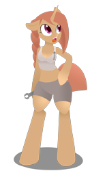 Size: 4097x6529 | Tagged: safe, artist:jade meteor, derpibooru import, oc, oc only, oc:sierra scorch, anthro, fallout equestria, absurd resolution, anthro oc, belly button, bipedal, midriff, solo, stablequest