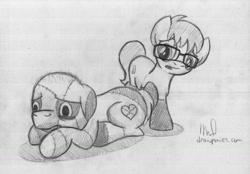 Size: 1024x714 | Tagged: safe, artist:drawponies, derpibooru import, oc, oc only, earth pony, pony, friendship is magic, commission, glasses, sad, sketch, traditional art