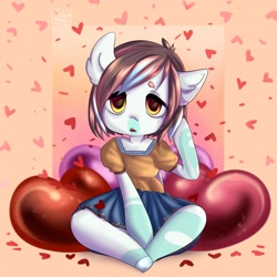 Size: 2045x2048 | Tagged: safe, artist:yukomaussi, oc, oc only, semi-anthro, clothes, heart, solo