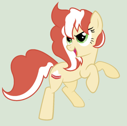 Size: 1024x1016 | Tagged: safe, artist:unoriginai, derpibooru import, oc, oc only, oc:velvet cake, earth pony, pony, goddamnit unoriginai, offspring, parent:pound cake, parent:pumpkin cake, parents:cakecest, product of incest, simple background, solo