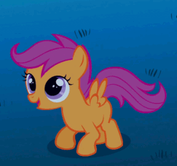 Size: 574x540 | Tagged: safe, derpibooru import, screencap, scootaloo, owl's well that ends well, animated, cropped, cute, cutealoo, excited, hopping, jumping, pronking, solo