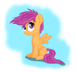 Size: 2765x2654 | Tagged: safe, artist:machstyle, derpibooru import, scootaloo, pegasus, pony, female, filly, gradient background, solo