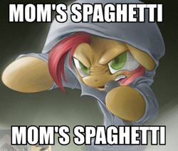 Size: 612x520 | Tagged: safe, derpibooru import, babs seed, babs the rapper, eminem, exploitable meme, image macro, lose yourself (eminem), meme, mom's spaghetti, solo, spaghetti