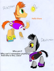 Size: 1228x1614 | Tagged: safe, artist:jayman239, derpibooru import, dark rayman, ponified, rayman