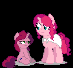 Size: 450x420 | Tagged: safe, derpibooru import, oc, oc only, oc:gloomy, oc:marker pony, animated, black background, blinking, boop, extreme speed animation, mlpg, open mouth, pixel art, scrunchy face, simple background, sitting, smiling