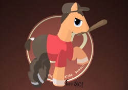 Size: 1074x755 | Tagged: safe, artist:scouthiro, derpibooru import, baseball bat, hat, ponified, red, scout, solo, team fortress 2