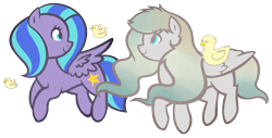 Size: 1300x660 | Tagged: safe, artist:son-of-an-assbutt, derpibooru import, oc, oc only, duck, pegasus, pony, flying