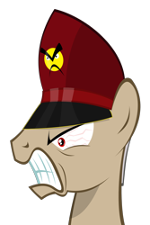 Size: 2000x3000 | Tagged: safe, artist:misteraibo, derpibooru import, pony, >:c, angry, angry marines, commissar, frown, gritted teeth, heresy, john fuklaw, ponified, rage, solo, warhammer (game), warhammer 40k, wide eyes