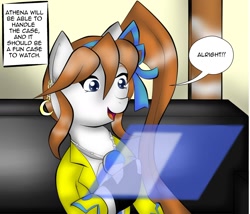 Size: 1240x1061 | Tagged: safe, artist:fourze-pony, ace attorney, athena cykes, ponified, solo