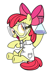 Size: 6614x9354 | Tagged: safe, artist:flutteranderson, apple bloom, twilight time, absurd resolution, alchemy, beaker, clothes, lab coat, simple background, solo, transparent background, vector