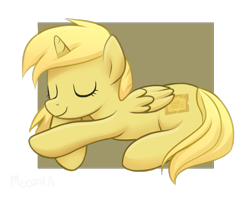 Size: 839x660 | Tagged: safe, artist:moozua, derpibooru import, oc, oc only, oc:ticket, alicorn, pony, alicorn oc, sleeping, solo