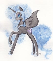 Size: 1000x1146 | Tagged: safe, artist:trefleix, derpibooru import, nightmare moon, solo, traditional art