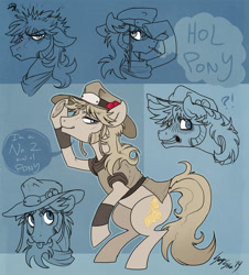 Size: 1100x1216 | Tagged: safe, artist:serge-stiles, pony, angry, cigarette, happy, hat, hol horse, jojo's bizarre adventure, leg warmers, male, ponified, sideburns, solo, stallion, stardust crusaders, the emperor, tongue out