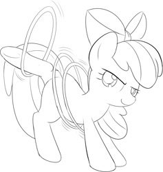 Size: 775x818 | Tagged: safe, artist:mcsadat, apple bloom, loop-de-hoop, monochrome, solo