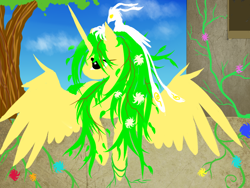 Size: 800x600 | Tagged: safe, artist:zerosmhr17, derpibooru import, oc, oc only, alicorn, pony, alicorn oc, flower, solo