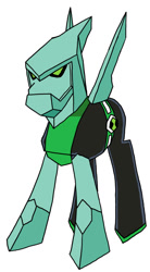 Size: 649x1180 | Tagged: safe, artist:megaartist923, derpibooru import, alien, ben 10, ben 10 omniverse, diamondhead, ponified, solo