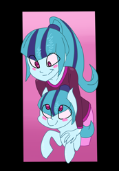 Size: 884x1280 | Tagged: safe, artist:glacierclear, artist:krazykari, sonata dusk, earth pony, pony, siren, equestria girls, blushing, equestria girls ponified, female, human ponidox, mare, ponified