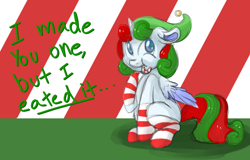 Size: 912x584 | Tagged: safe, artist:srsishere, derpibooru import, oc, oc only, alicorn, elf pony, pony, alicorn oc, candy cane, princess skyla replies, solo, sparkles, tumblr