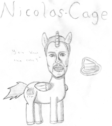 Size: 2141x2412 | Tagged: safe, artist:ilovehecarim, nicolas cage, nicolas cage is best pony, ponified, simple background, white background