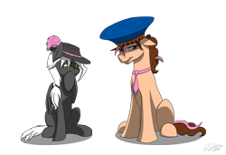 Size: 3242x2216 | Tagged: safe, artist:tsand106, oc, oc only, oc:captain white, oc:think pink, germany, hat, isicholo, south africa, trachtenhut