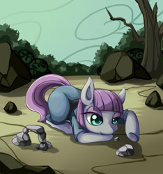 Size: 1000x1067 | Tagged: safe, artist:grasspainter, boulder (pet), maud pie, maud pie (episode), cute, rock, solo