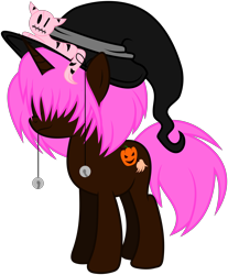 Size: 4976x6000 | Tagged: safe, artist:masem, derpibooru import, oc, oc only, cat, pony, unicorn, absurd resolution, hat, simple background, solo, transparent background