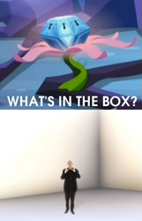 Size: 441x683 | Tagged: safe, derpibooru import, princess twilight sparkle (episode), season 4, curiosity, exploitable meme, meme, mystery box of plot importance, peter molyneux, what's in the box?