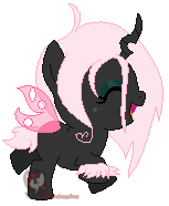 Size: 153x186 | Tagged: safe, artist:ipandacakes, derpibooru import, oc, oc only, oc:pomf puff, changeling, hybrid, changeling oc, heart, interspecies offspring, magical lesbian spawn, offspring, parent:oc:fluffle puff, parent:queen chrysalis, parents:canon x oc, parents:chrysipuff, pink changeling, simple background, solo, transparent background, vector